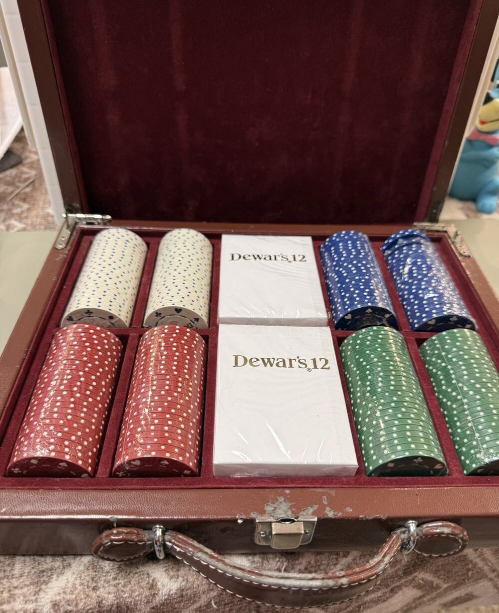 Dewar's 12 Whiskey Poker Set W Chips 2 Decks Cards Most Sealed. See Photos